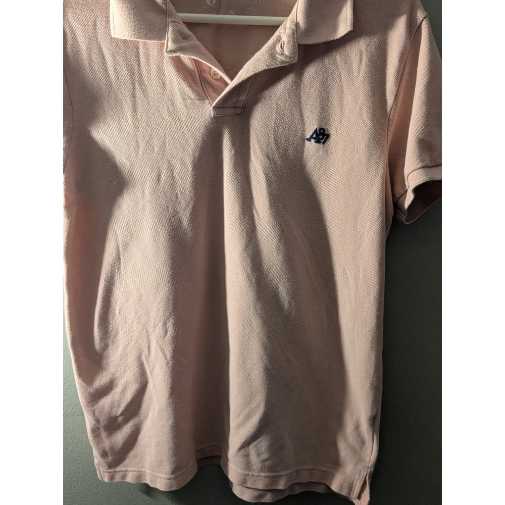 Aeropostale Mens Pink Short Sleeve A87 Logo Pique Polo Shirt Size M